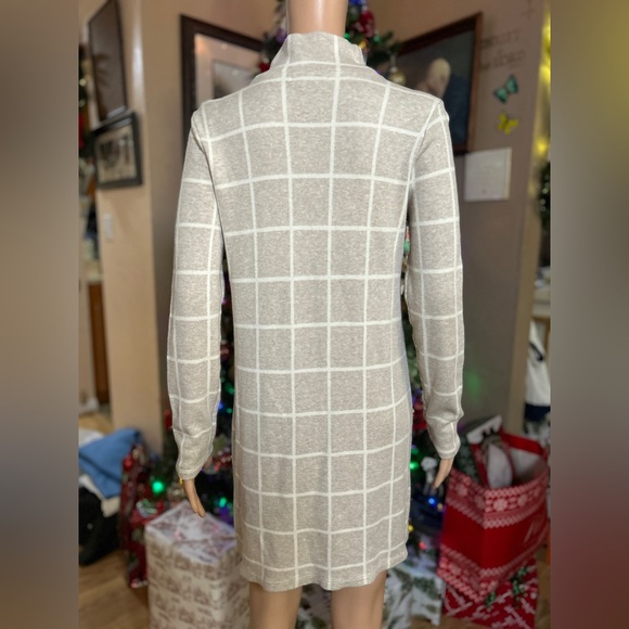 Style & Co. Beige Checkered Long Sleeve Dress size M - Picture 3 of 6
